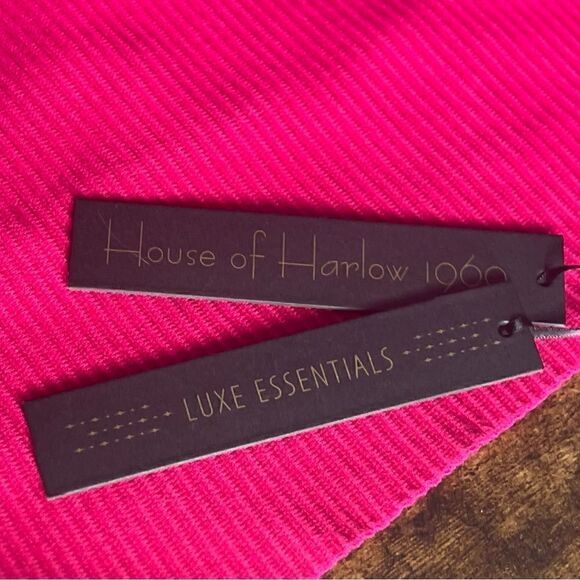 House of Harlow 1960 Wide Strap Cross Back Ribbed Crop Top, Hot Pink. Large. NWT - Picture 9 of 11